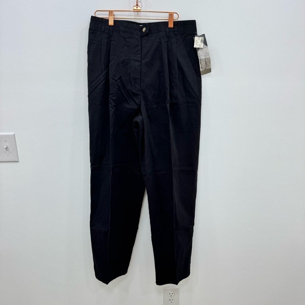 Vintage NY jeans, New York pleat front black relaxed black khakis Sz 12 NWT